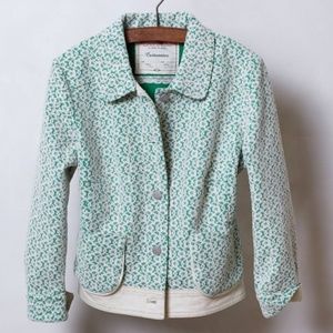 Anthropologie Cartonnier Green and White Jacket